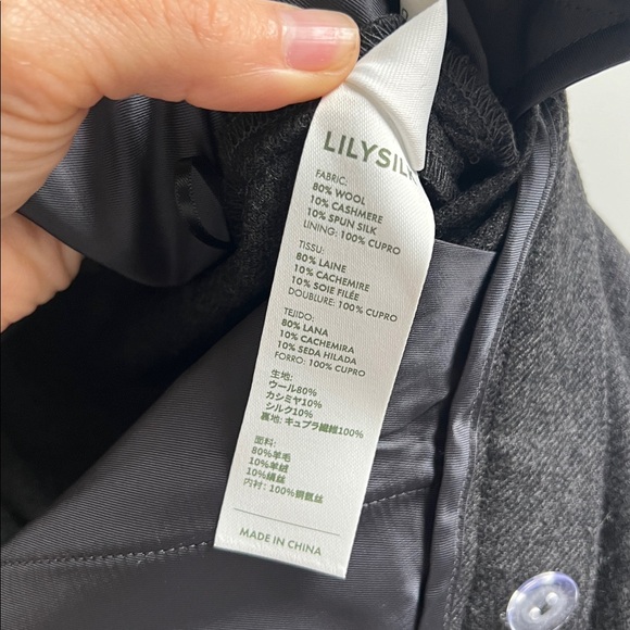 Silk/Wool Charcoal Midi Skirt, Size M - Picture 11 of 11